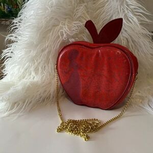 Disney Parks Snow White Red Apple Gold Chain Crossbody Purse